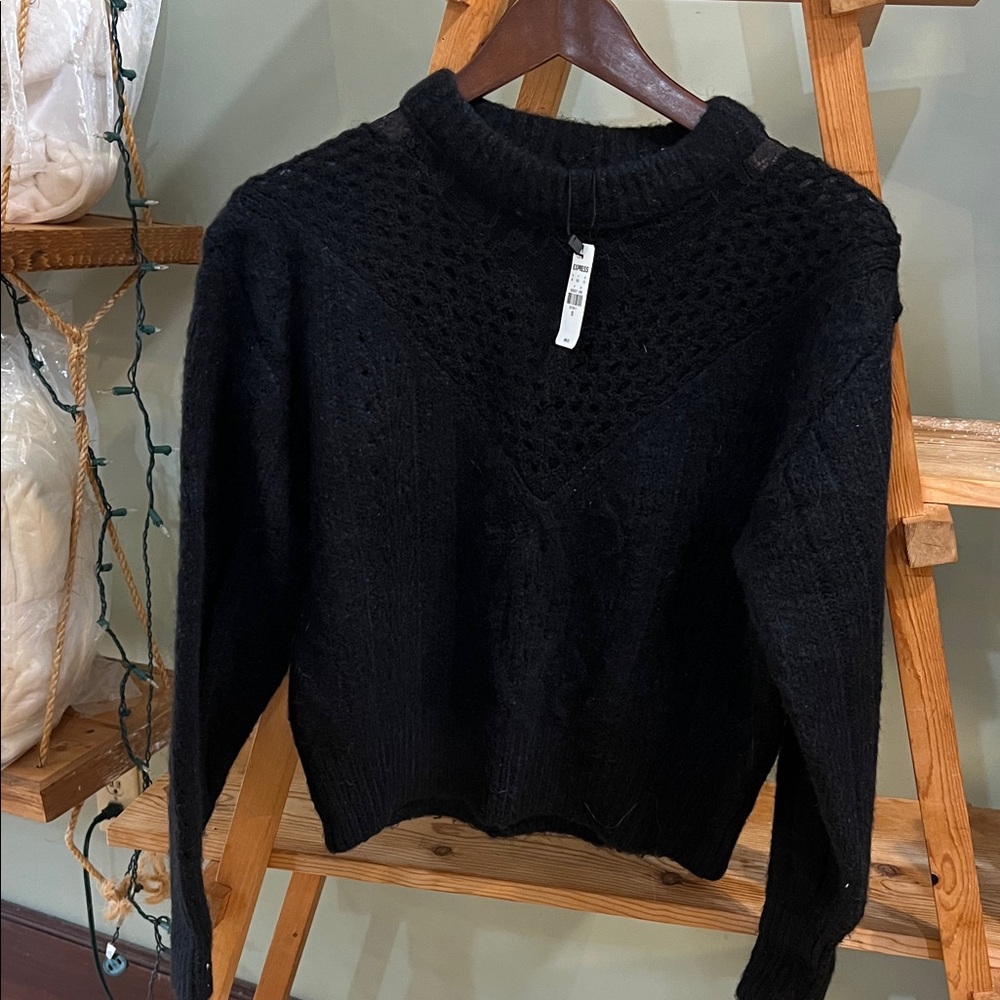 Express Black Textured Women's Sweater